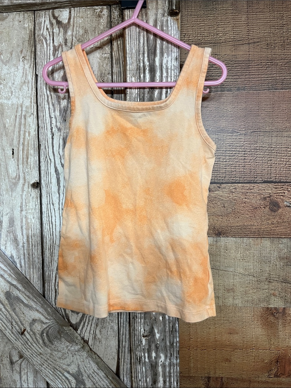 Old Navy Orange and Cream Tie-Dye Tank Top